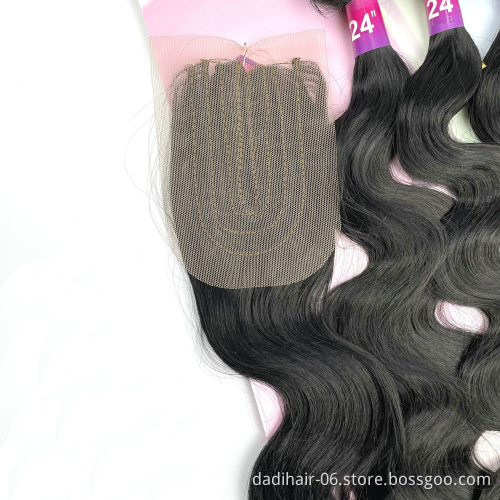 Adorble Premium Synthetic Fiber Amazing Body Wave Package Hair Bundles whole Sale